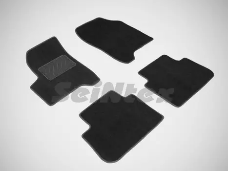 Коврики салона текстильные на резиновой основе LUX, черные Seintex 83139 Citroen C3 Picasso 2009-