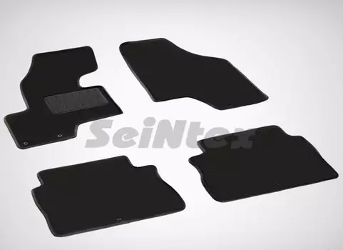 Коврики салона текстильные на резиновой основе LUX, черные Seintex 83152 Hyundai Santa FE 2010 - 2011