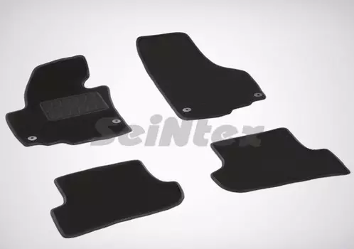 Коврики салона текстильные на резиновой основе LUX, черные Seintex 83180 Skoda Yeti 2009-