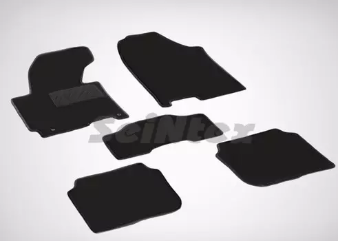 Коврики салона текстильные на резиновой основе LUX, черные Seintex 83190 Hyundai Elantra 2011 - 2014
