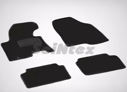 Коврики салона текстильные на резиновой основе LUX, черные Seintex 83341 Hyundai i30 2012 - 2017