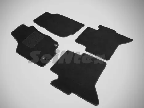 Коврики салона текстильные на резиновой основе LUX, черные Seintex 85475 Toyota Hilux 2012 - 2014