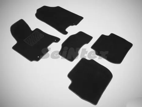 Коврики салона текстильные на резиновой основе LUX, черные Seintex 85484 KIA Cerato 2013-