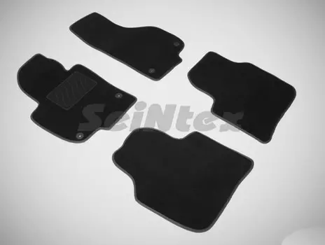 Коврики салона текстильные на резиновой основе LUX, черные Seintex 85491 Skoda Superb 2009 - 2015