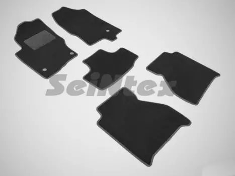 Коврики салона текстильные на резиновой основе LUX, черные Seintex 86326 Nissan Navara 2005 - 2014