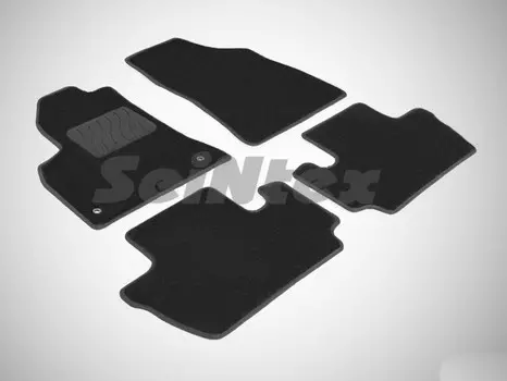 Коврики салона текстильные на резиновой основе LUX, черные Seintex 86327 Peugeot 3008 2010 - 2016