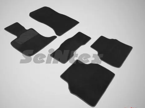 Коврики салона текстильные на резиновой основе LUX, черные Seintex 86588 BMW 5 2013 - 2016