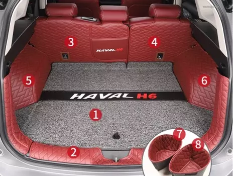 Коврики в багажник 8 элементов полиуретан Haval H6 2021-