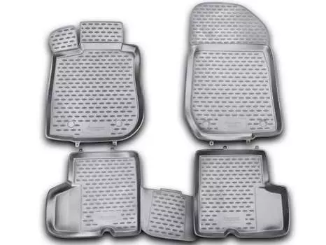 Коврики в салон, 4 штуки (полиуретан, черные) Element NLC.41.05.210kh Renault Logan (1G) 2004-