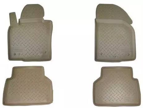 Коврики в салон (полиуретан, бежевые) Норпласт NPA10-C81-650-B Skoda Rapid 2014-