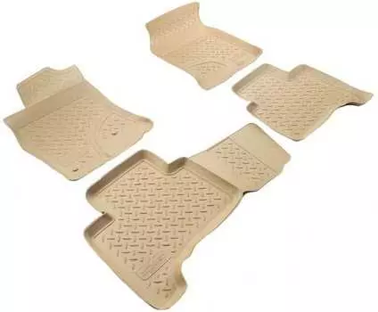 Коврики в салон (полиуретан, бежевые) Норпласт NPL-Po-88-40-B Toyota Land Cruiser Prado J12 2003-2009