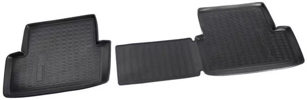 Коврики в салон (полиуретан, черные, 2 задних) Норпласт NPA01-C61-601 Nissan Qashqai 2007-2009
