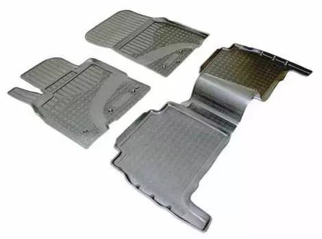 Коврики в салон (полиуретан, черные, 5-7 мест) Норпласт NPA11-C88-500 Toyota Land Cruiser J200 2007-