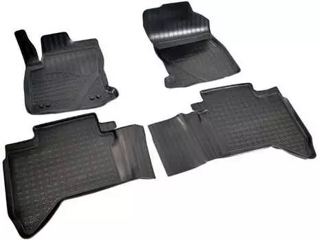 Коврики в салон (полиуретан, черные) Норпласт NPA11-C88-360 Toyota Hilux 2015-