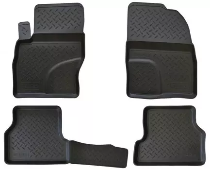 Коврики в салон (полиуретан, черные) Норпласт NPL-Po-22-15 Ford Focus II 2005-2007