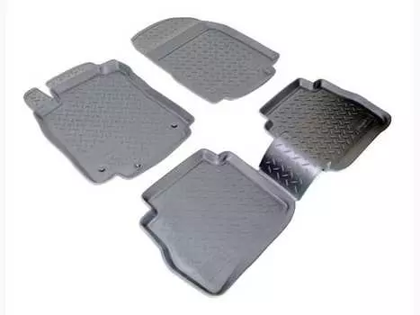 Коврики в салон (полиуретан, черные) Норпласт NPL-Po-61-75 Nissan Tiida 2008-2014