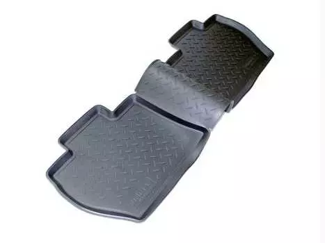 Коврики в салон (полиуретан, черные, задние, перемычка) Норпласт NPL-Po-64-58 Citroen Berlingo 2008-