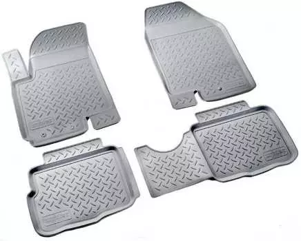 Коврики в салон (полиуретан, серые) Норпласт NPL-Po-43-70-G Kia Soul 2008-2013