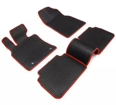 Коврики в салон (резиновые с красным кантом) Rezkon EVA 9039015104 Lada Granta 2018-