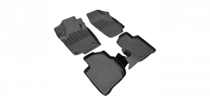 Коврики в салон Rezkon полиуретан серый 1035020200 Volkswagen Polo (6G) Liftback 2020-