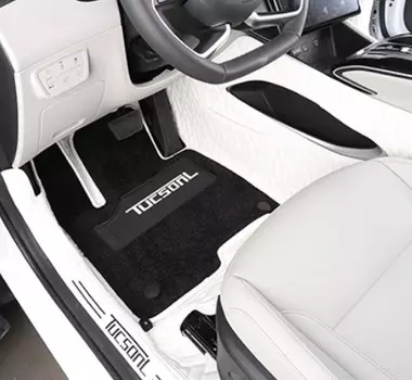 Коврики в салон с текстильной вставкой (белые, экокожа) Point Bin PNT00317 для Hyundai Tucson (4G) 2021-