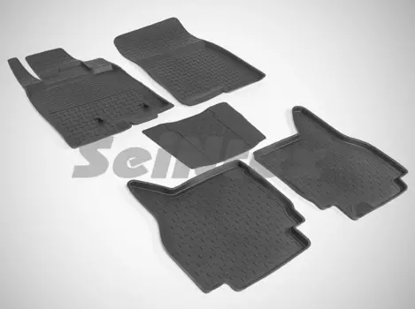 Коврики в салон Seintex резина черный 86188 Mitsubishi Pajero (4G) 2006-