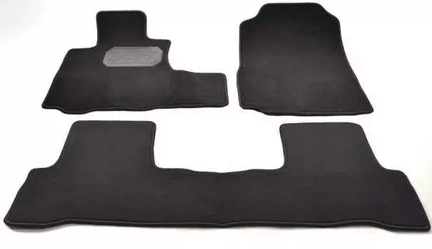 Коврики в салон (текстильные, черные, 2 логотипа, подпятник п/у) Норпласт NPL-VTe-300-110a Honda CRV 2007-2011