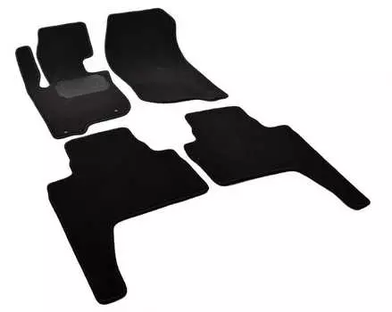 Коврики в салон (текстильные, черные, 2 логотипа, подпятник п/у) Норпласт NPL-VTe-590-291a Mitsubishi Pajero Sport 2008-2012