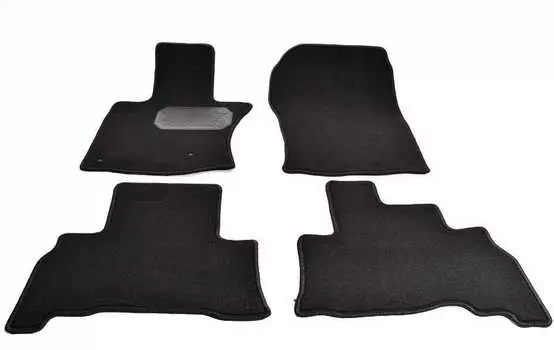 Коврики в салон (текстильные, черные, 2 логотипа, подпятник п/у) Норпласт NPL-VTe-880-406a Toyota Land Cruiser Prado J150 2009-2017