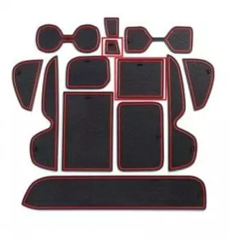 Коврики в салонные ниши (черно-красные) Magical MGC00124 для Toyota RAV4 (5G) XA50 2019-