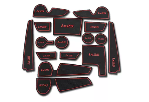 Коврики в салонные ниши красные IX25 для Hyundai Creta (Крета) 2016 -