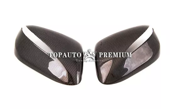 Крышки боковых зеркал (черный карбон) для Санта Фе 4 (Hyundai Santa Fe 2018 - 2019)