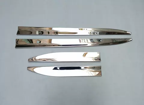 Молдинг дверей (нержавеющая сталь, хром) для Санта Фе 4 (Hyundai Santa Fe 2018 - 2019)