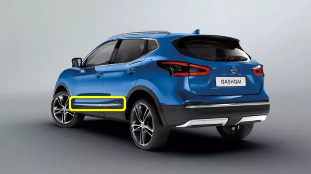 Молдинги боковые (хром) Nissan KE7604E50C для Nissan Qashqai 2019 -
