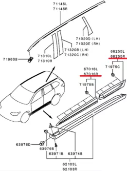 Молдинги на двери OUTLANDER 2016