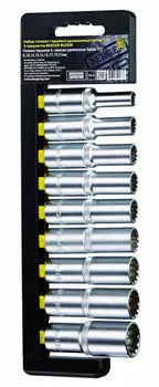Набор головок торцевых удлиненных (1/2" Spline, 9 предметов) Berger BG2038