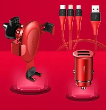 Набор (зарядное устройство, держатель для телефона, кабель USB) Rock RCK00150