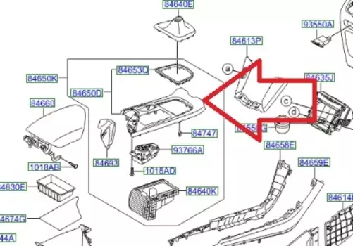 Накладка на консоль КПП для Hyundai i40 2013 -