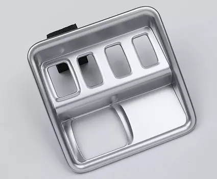 Накладка на панель управления светом (серебро, синий, черный карбон) для Renault Koleos 2017 -