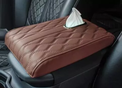 Накладка на подлокотник с отсеком для бумажных платков (коричневая) Magical MGC00204 для Skoda Kodiaq 2016 -