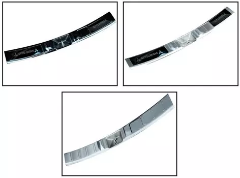 Накладка на порог багажника и задний бампер (нержавеющая сталь) для Mitsubishi Outlander 3 (2011 - 2014)