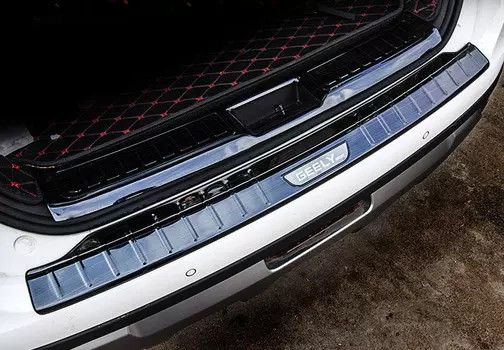 Накладка на порог багажника (нержавеющая сталь,черный) для Haval F7 (Хавал Ф7) 2018, 2019, 2020