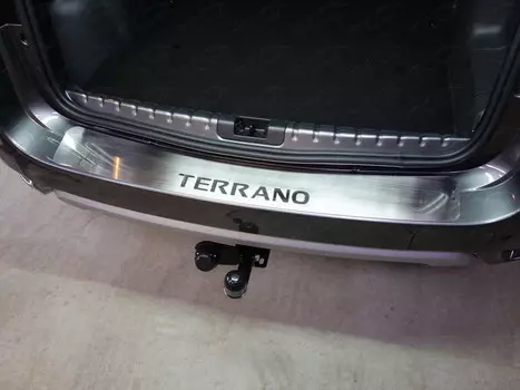 Накладка на задний бампер (лист шлифованный надпись TERRANO) Компания ТСС NISTER14-26 Nissan Terrano III 2014 - 2015