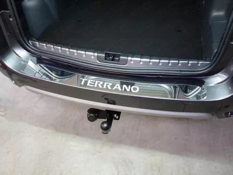 Накладка на задний бампер (лист зеркальный надпись TERRANO) Компания ТСС NISTER14-25 Nissan Terrano III 2014 - 2015