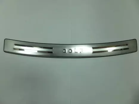 Накладка на задний бампер (нержавеющая сталь, с логотипом) JMT 24333 Volkswagen Golf VI 2010 - 2012