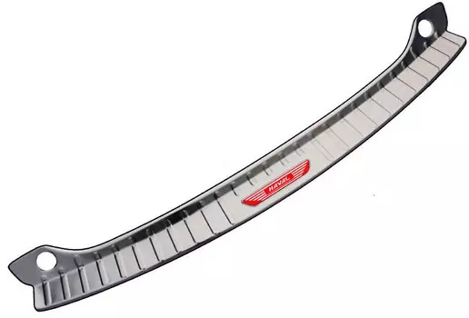 Накладка на задний бампер с загибом и с боковыми вырезами (нержавеющая сталь) для Haval H6 2014 - 2019