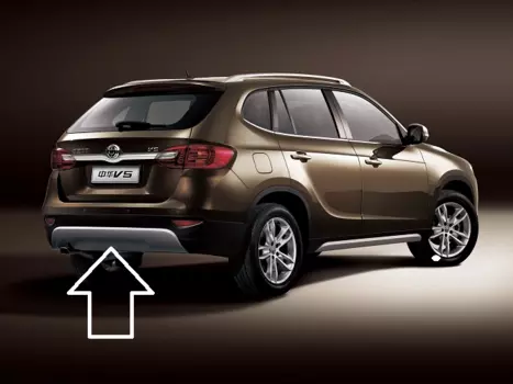 Накладка на задний бампер, серая Brilliance V5 2011 -