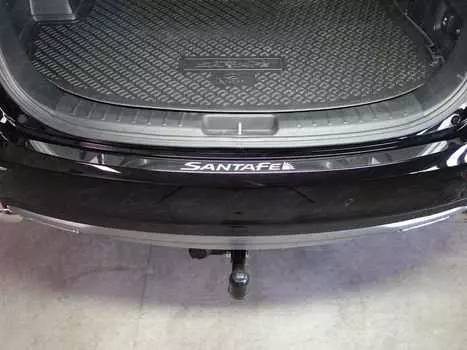Накладка на задний бампер Компания ТСС для Hyundai Grand Santa Fe (3G) рест. 2015-, (4G) 2018-, рест. 2020-