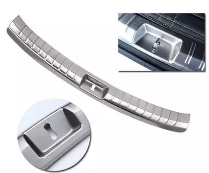 Накладка защитная на порог багажника (нержавеющая сталь) для Санта Фе 4 (Hyundai Santa Fe 2018 - 2019)