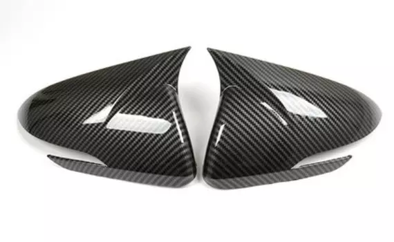 Накладки на боковые зеркала (черный карбон) Mingjian MNG00101 для Hyundai Solaris (2G) 2017-, Solaris (2G) рест. 2020-